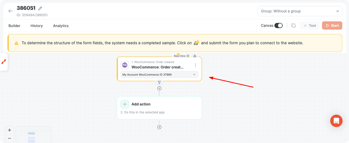 WooCommerce Order created trigger