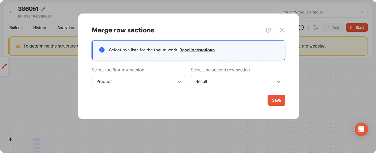 Rows Union row sources