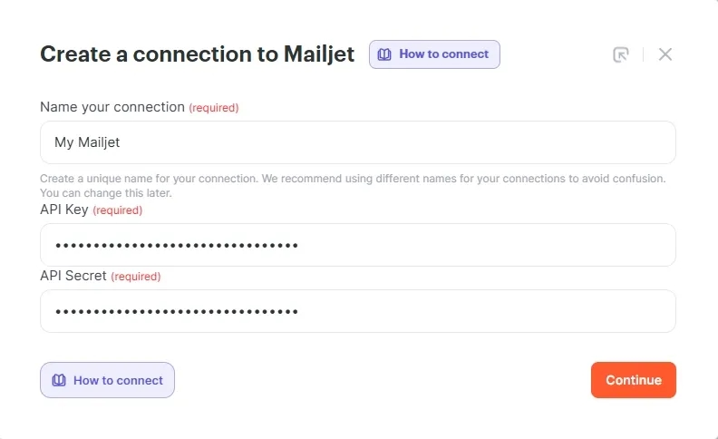 Claves para configurar la conexión con Mailjet