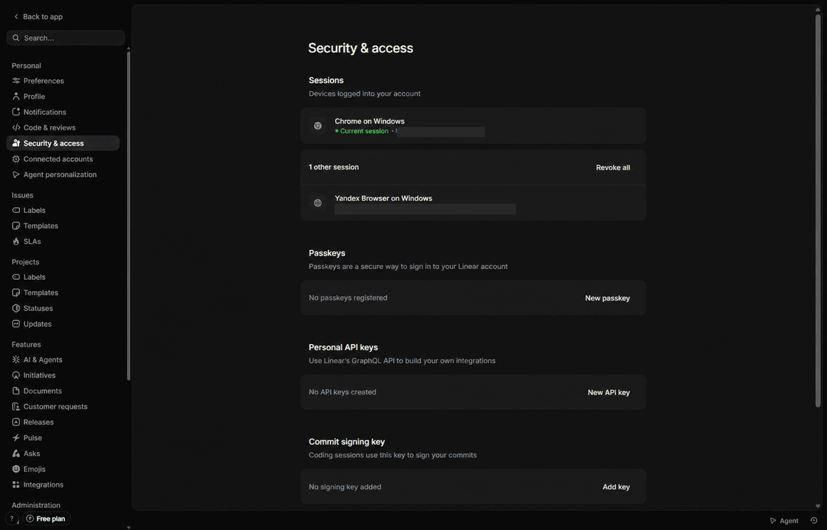 Find Personal API keys and select New API key