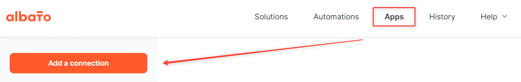 Open Apps and add a connection