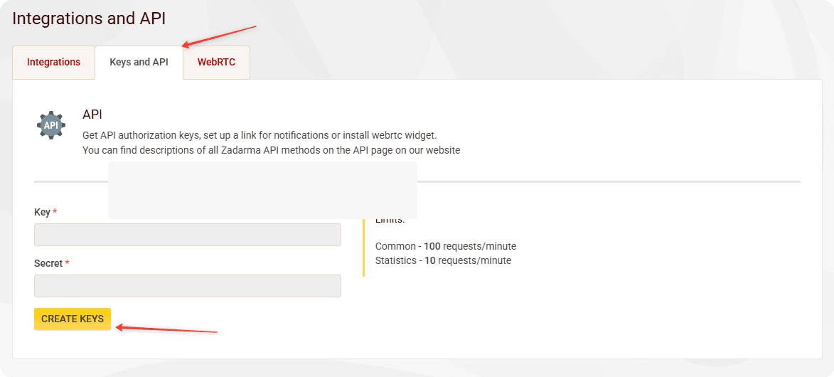 Open Integration and API in Zadarma