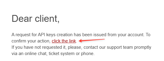 Create Zadarma keys