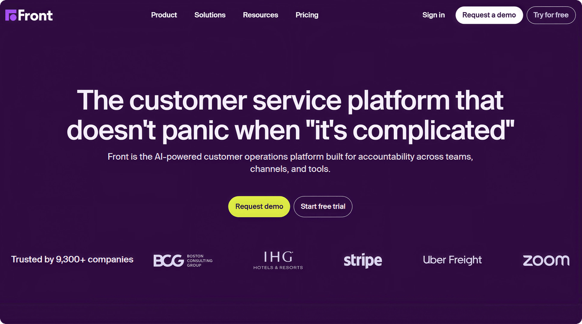 Front customer operations platform