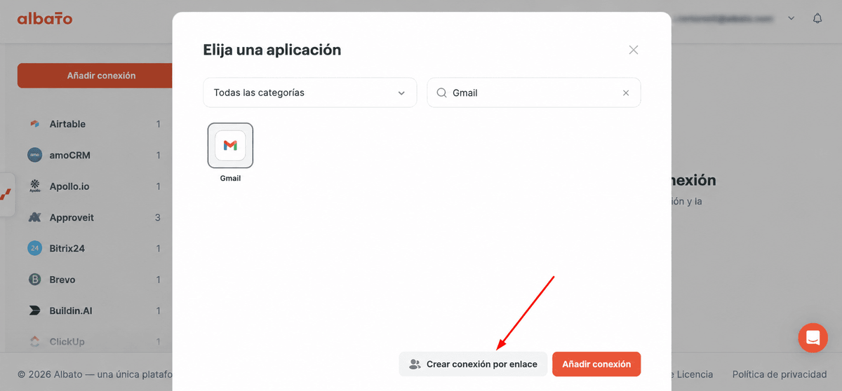 Captura de la configuración de la conexión por enlace 03
