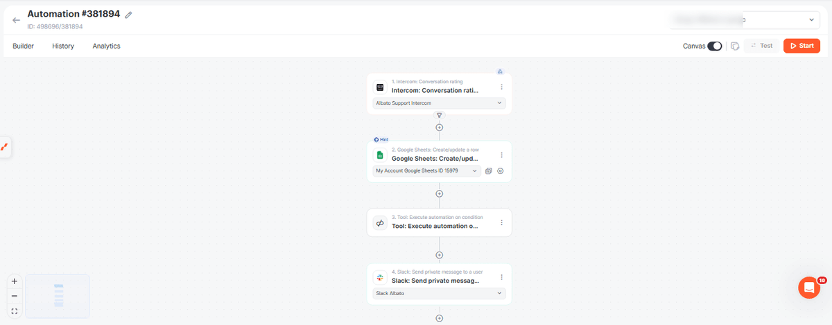 Track Intercom chat ratings in Google Sheets and Slack screenshot 13