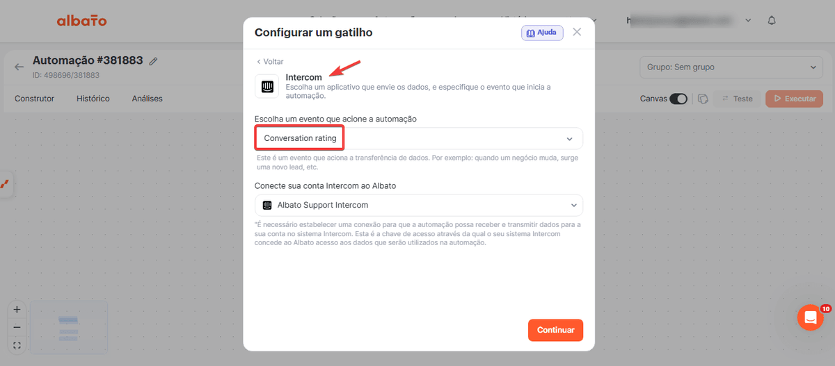 Acompanhe avaliações do Intercom no Google Sheets e Slack screenshot 4