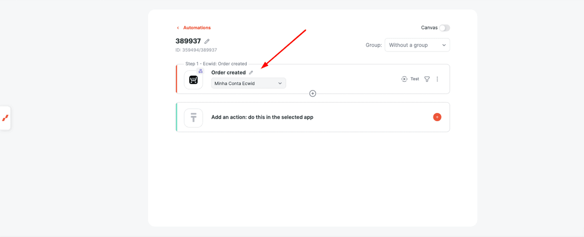 Configure the Ecwid trigger