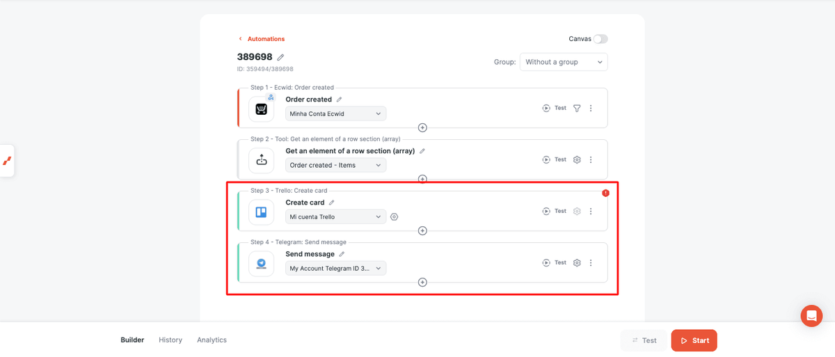 Add Trello and Telegram actions