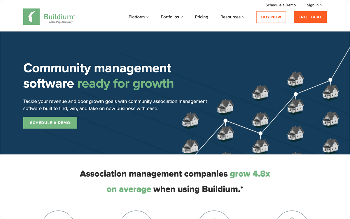 Buildium community association management software homepage hero