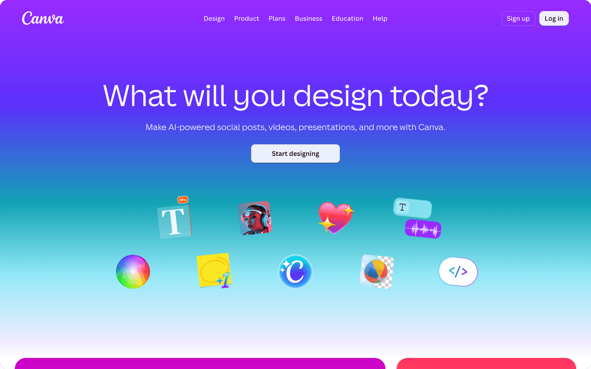 Canva Magic Media AI image generator homepage