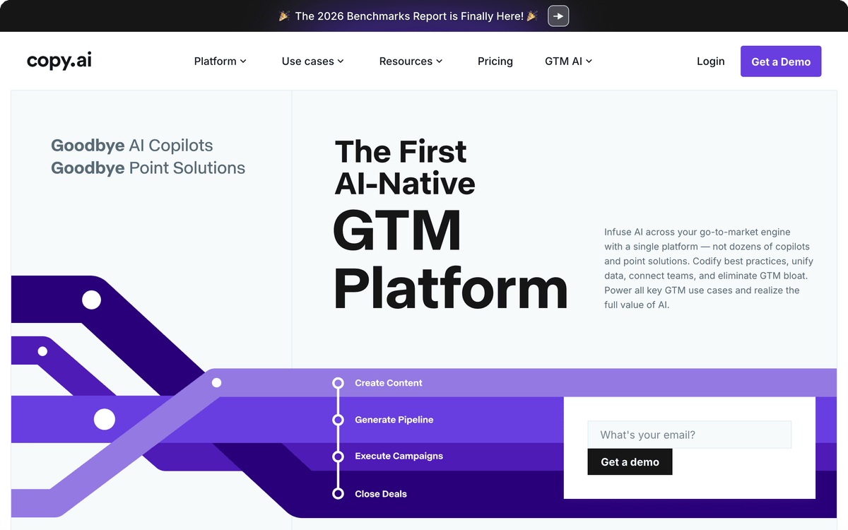 Copy.ai AI writing tool for sales and go-to-market copy