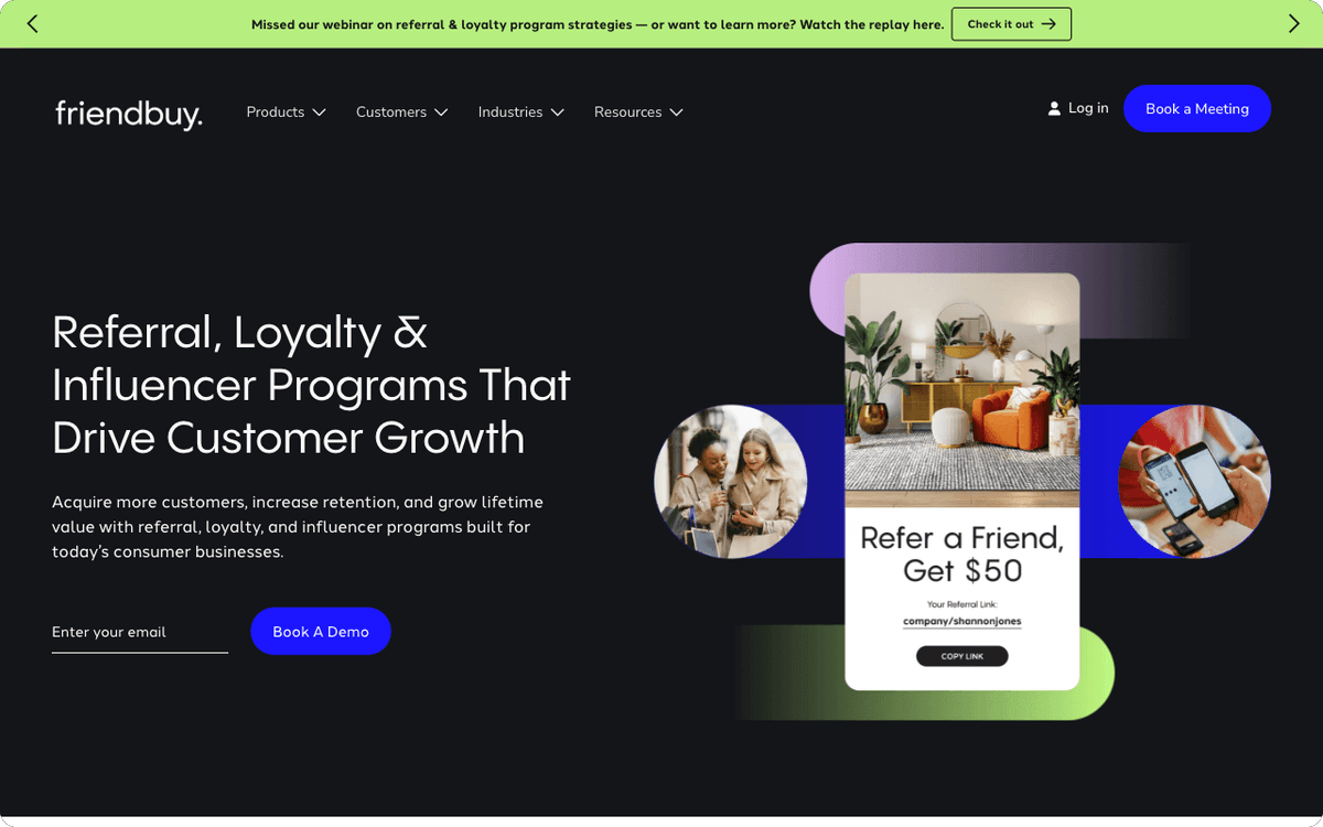 Friendbuy software de indicação e fidelidade enterprise para marcas de varejo e DTC dos Estados Unidos