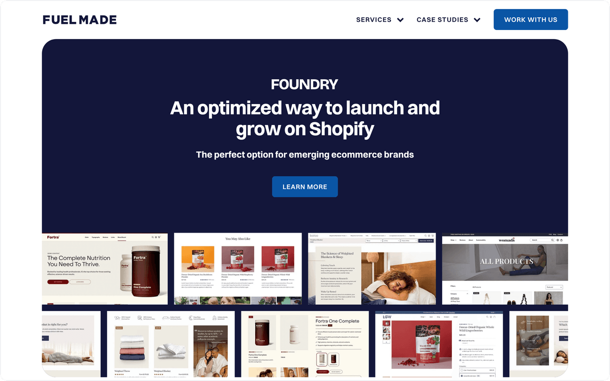Fuel Made Foundry page, first screen