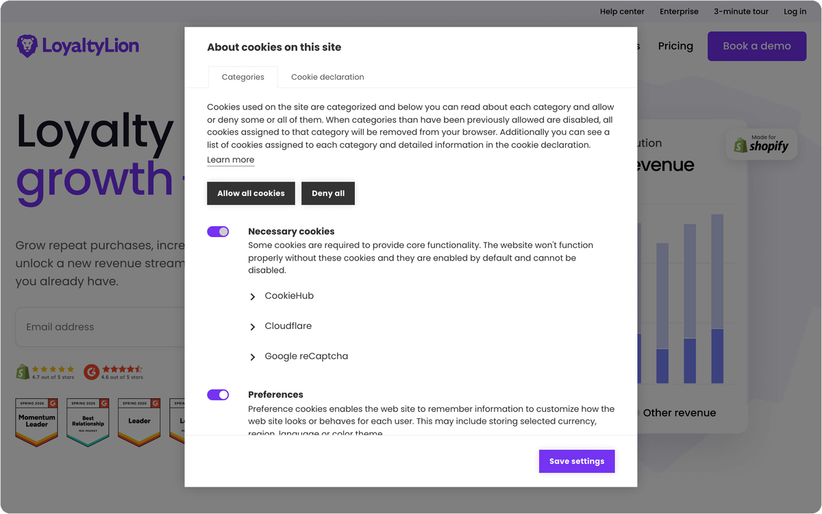 LoyaltyLion loyalty program software with tier and VIP logic for DTC Shopify brands