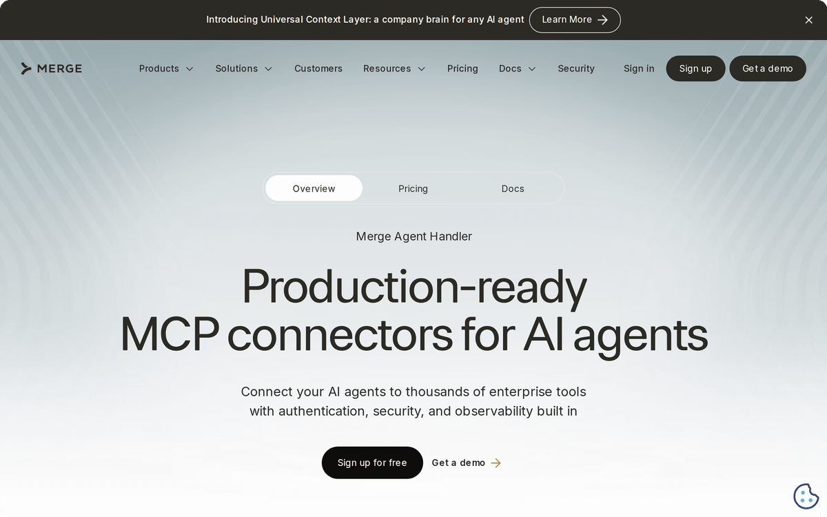 Merge Agent Handler homepage