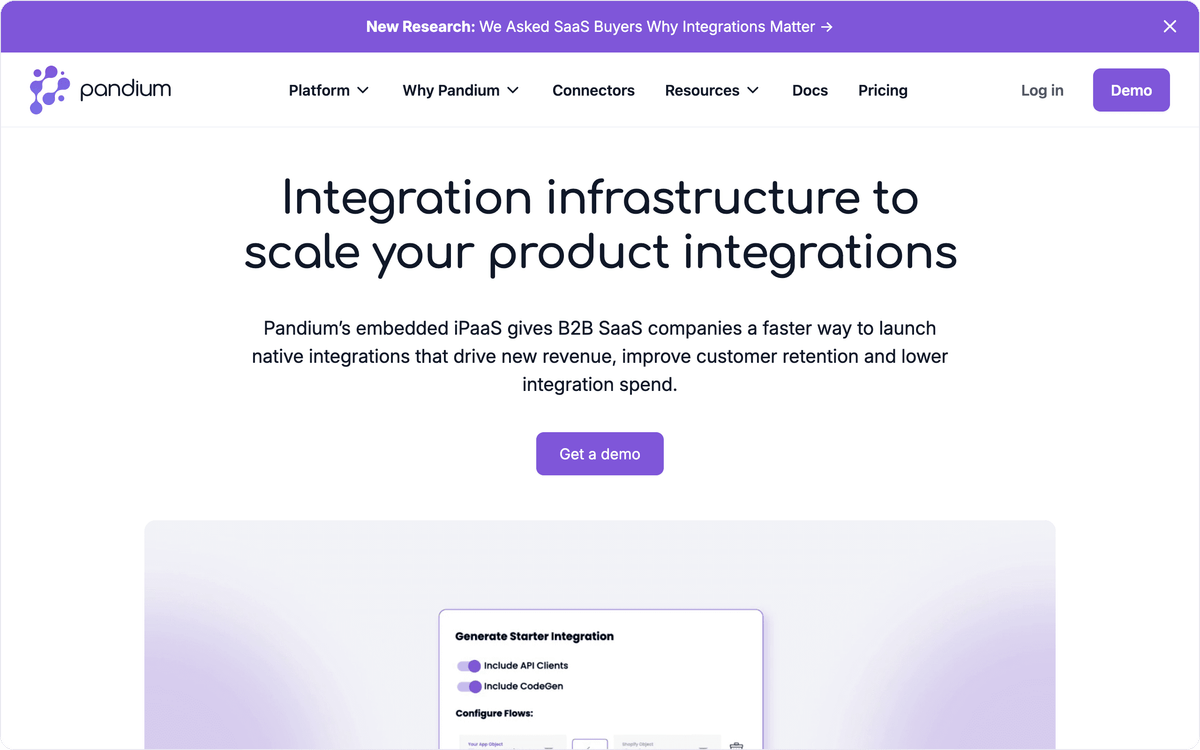 Pandium homepage, first screen, captured September 2026