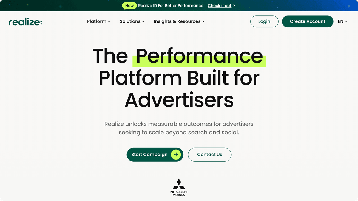 Realize by Taboola homepage first screen, the performance advertising platform for reaching buyers across the open web