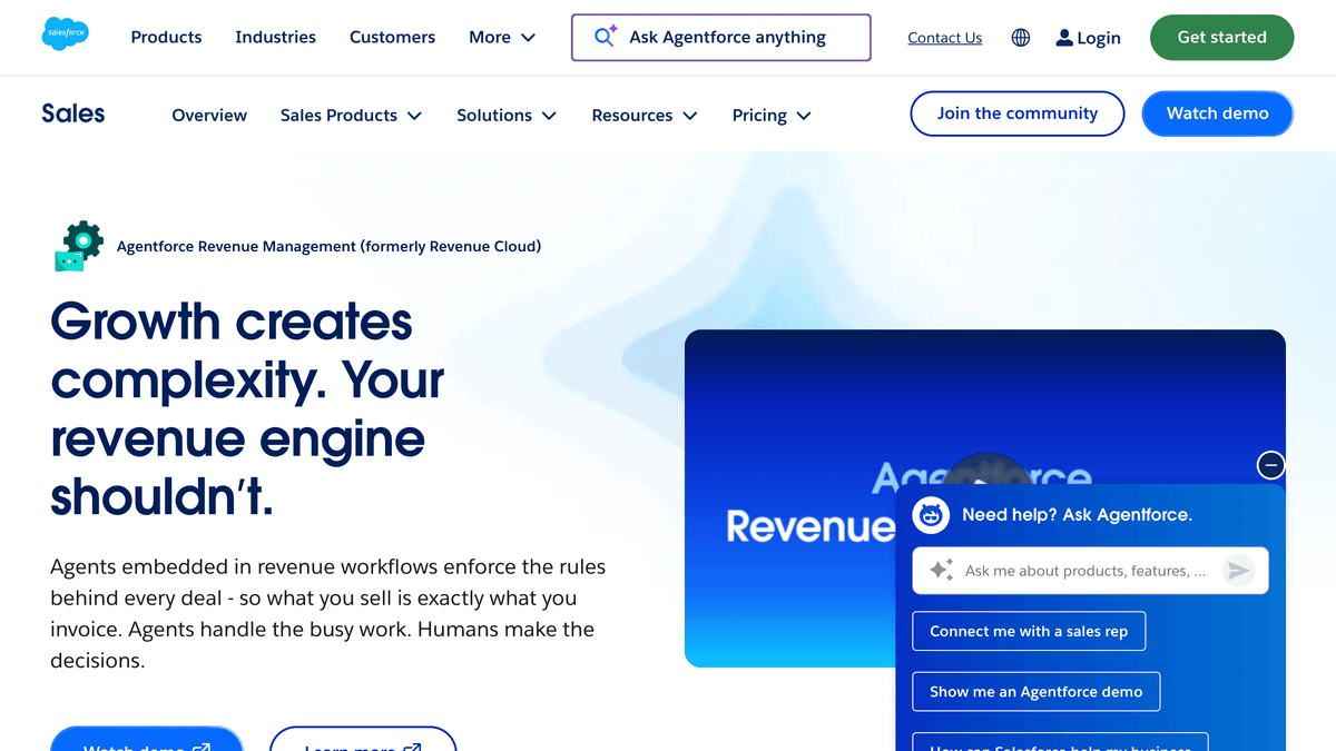 Salesforce Revenue Cloud quoting and revenue management interface screenshot