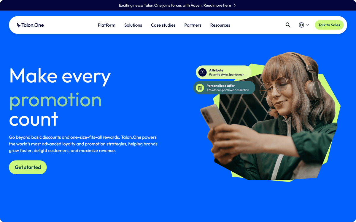 Talon.One API-first promotion and loyalty rules engine for enterprise retail brands