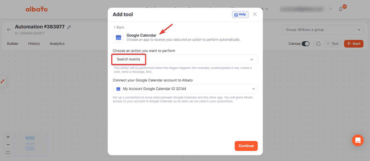 Instruções no nível do campo na etapa de busca do Google Calendar limitando o agente de agendamento no WhatsApp apenas ao horário comercial