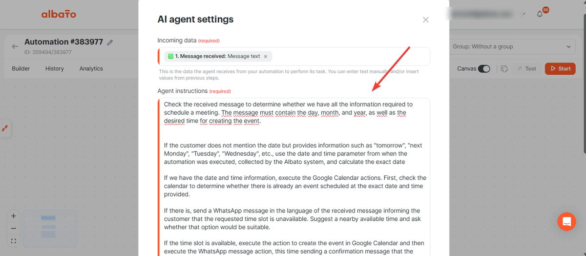 How to create an AI bot on WhatsApp to schedule events in Google Calendar screenshot 11