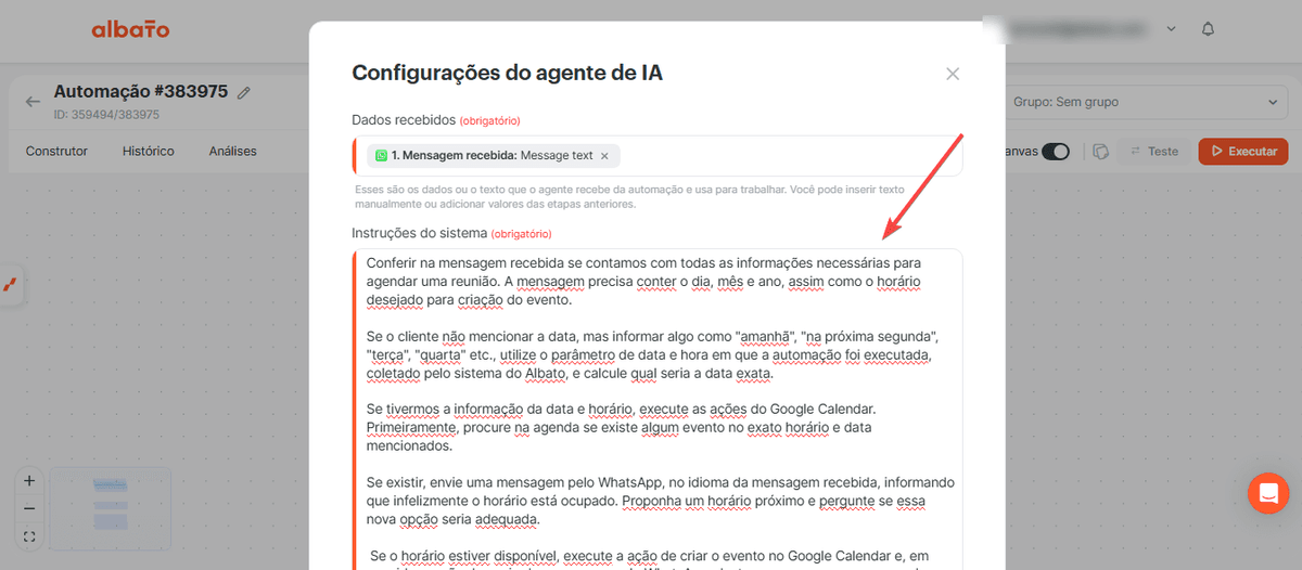 Como criar um bot de IA no WhatsApp para agendar eventos no Google Calendar screenshot 11