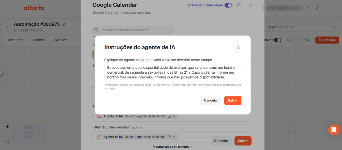 Como criar um bot de IA no WhatsApp para agendar eventos no Google Calendar screenshot 16