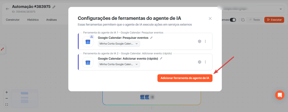 Como criar um bot de IA no WhatsApp para agendar eventos no Google Calendar screenshot 22