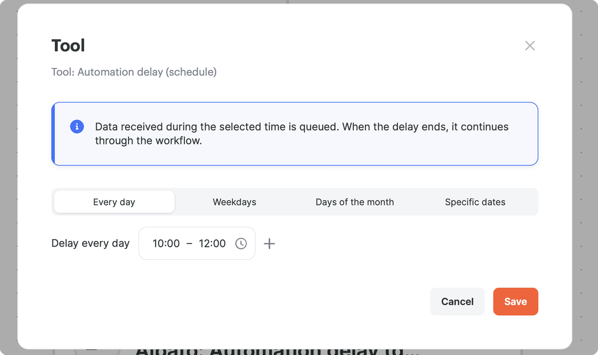 Automation delay schedule overview