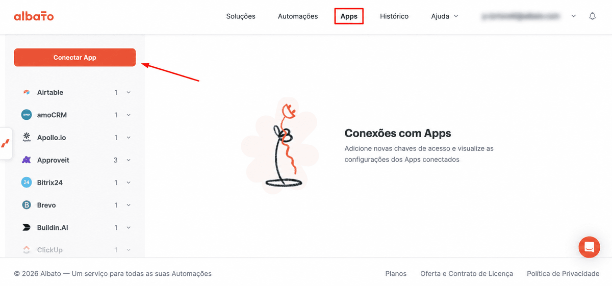 Captura de tela da configuração da conexão por link 02