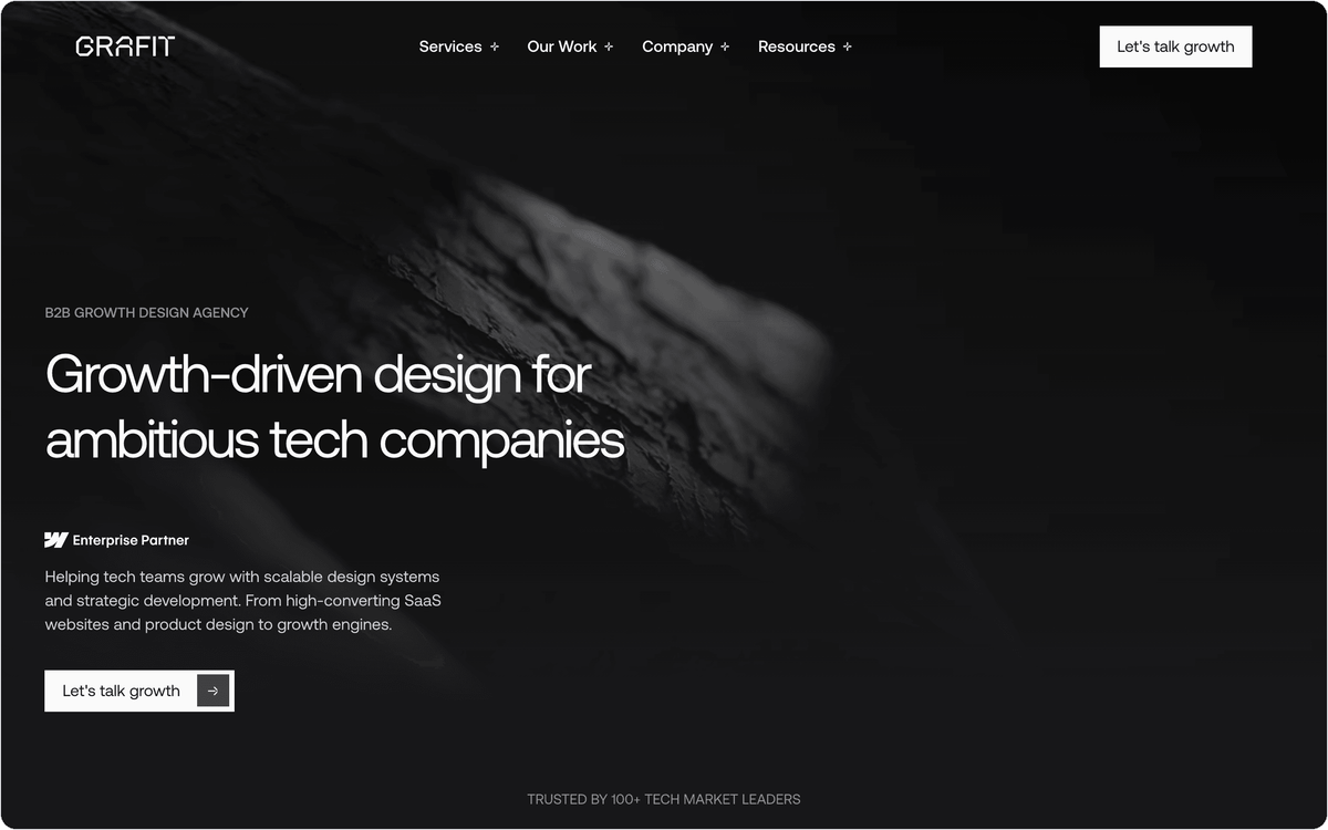 Grafit homepage, first screen