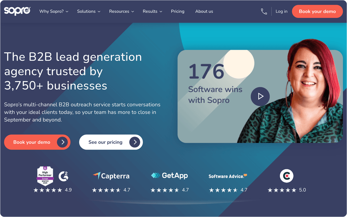 Sopro homepage, first screen
