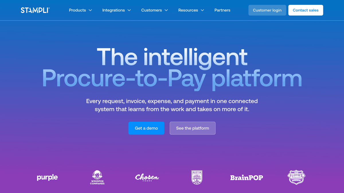 Stampli invoice approval collaboration software hero screen showing invoice-centric workflow