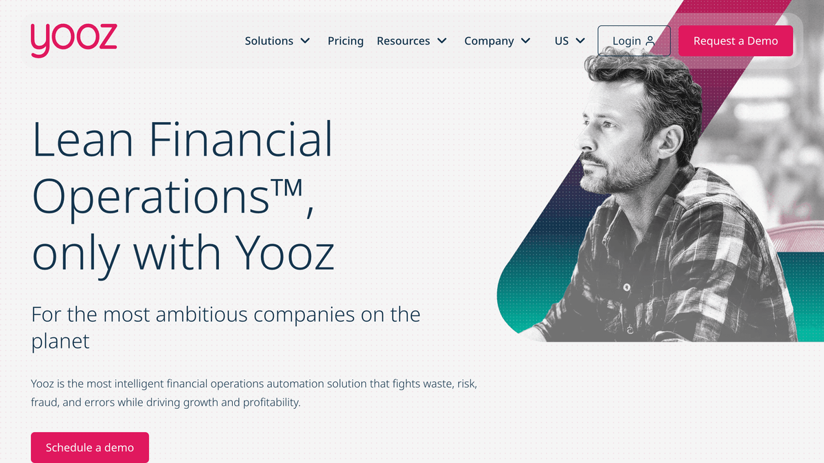 Yooz purchase-to-pay AP automation software hero screen with invoice capture and approval workflow