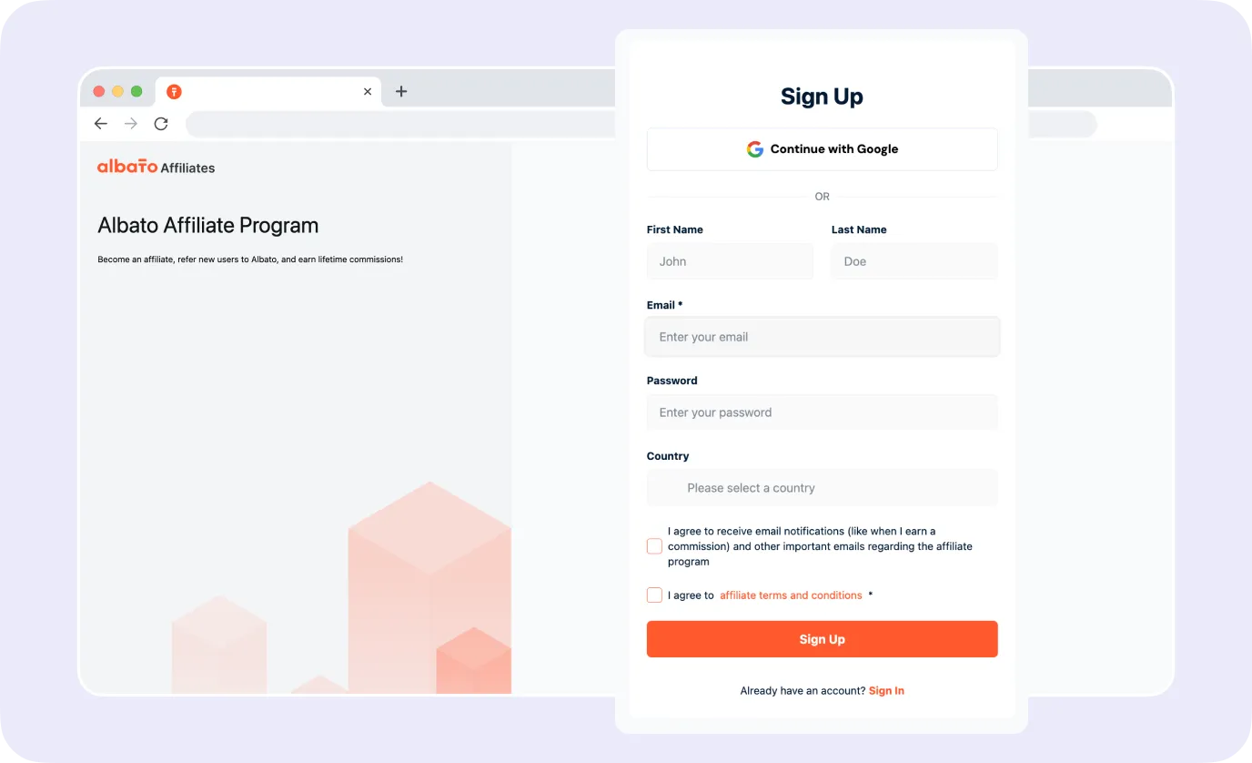 Sign up