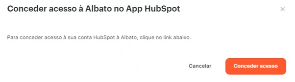 configurando a conexão do app HubSpot na Albato